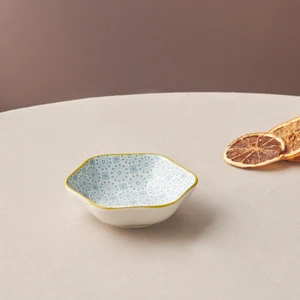 Floral Mavi Hexagon Çerezlik 10 cm