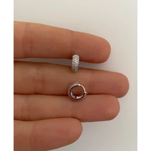 Ares Collection Cerrahi Çelik Zirkon Taşlı Tragus  Kıkırdak Helix Lobe Uyumlu Tombul Kalın Halka  Piercing Küpe