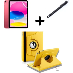 Apple iPad 2 iPad 3 iPad 4 Kılıf Dönen Tablet Kilifi Ekran Koruyucu+Kalem