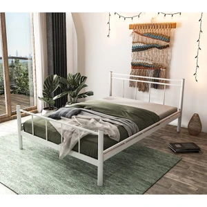 Limni Home Tek Kişilik Metal Karyola-Beyaz