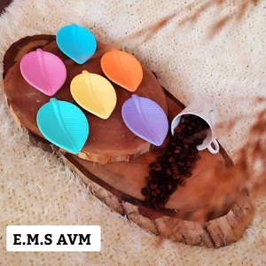 E.m.s Kahve Yanı Sunumluk Kahve Yanı Ikramlık Lokumluk Şekerlik Yaprak Desen Pastel