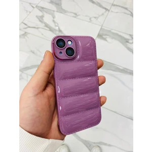 iPhone 14 Plus Puffer Hologram Kılıf Parlak Kılıf Yastık Kılıf Kamera Korumalı Kılıf Yumuşak Kılıf