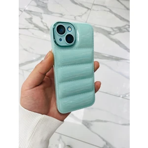 iPhone 14 Plus Puffer Hologram Kılıf Parlak Kılıf Yastık Kılıf Kamera Korumalı Kılıf Yumuşak Kılıf