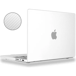 TEKNETSTORE Macbook Pro 13.3 (M2 Çip) 2022 A2686 Uyumlu Beyaz Karbon Kapak Koruma Ultra Ince Kılıf