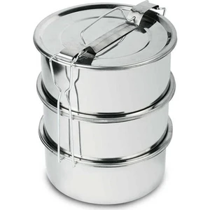 Paslanmaz Çelik 3lü Sefer Tası 1.5lt 2-3 Kişilik Yemek Taşıma Kabı 500ML X3 Isıtılabilir %100 Metal