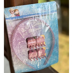 Queen Aksesuar Elsa Frozen Açık Pembe Taç Toka Çocuk Hediye Set