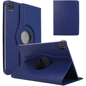 Case 4U Apple iPad Pro 12.9 2021 (5.Nesil) Uyku Modlu 360 Derece Dönebilen Standlı Tablet Kılıfı Lacivert