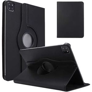Case 4U Apple iPad Pro 12.9 2021 (5.Nesil) Uyku Modlu 360 Derece Dönebilen Standlı Tablet Kılıfı Siyah
