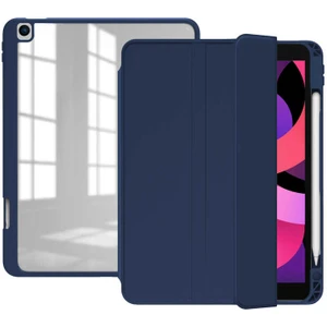 Case 4U Apple iPad 10.2 2021 (9.Nesil) Manyetik Nort Arkası Şeffaf Standlı Kılıf Lacivert