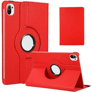 Case 4U Xiaomi Mi Pad 5 Uyku Modlu 360 Derece Dönebilen Standlı Tablet Kılıfı Kırmızı