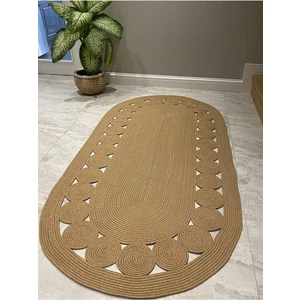 Evvemall Jüt Hasır Yıkanabilir Salon Mutfak Balkon ve Bahçe Royal Serisi Jüt Kilim Jüt Halı 19