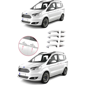 Ford Courier Uyumlu 2014-2023 Krom Kapı Kolu 4 Kapı Paslanmaz Çelik
