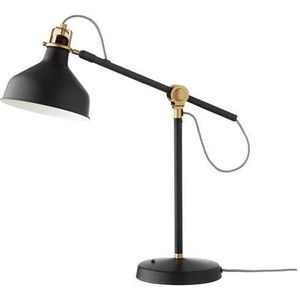 Çalışma Lambası, Siyah Renk Gold Detay 19 cm Metal Masa Lambası