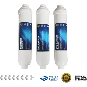 Evora Kapalı Kasa Su Arıtma Cihazı 3'lü 12"çubuklu Inline Filtre Seti 6 Dirsek L Hediyeli