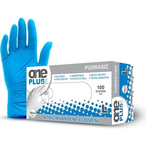 One Plus  Nitril 100 Adet (Mavi) L Eldiven
