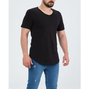 The One Erkek Pis Yaka Oval Kesim Pamuklu Slimfit Basic T-Shirt