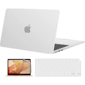 TEKNETSTORE Macbook Air 13 Inç M1 Çip A2337 Tam Uyumlu Alt Üst Kılıf + Klavye Kılıfı + Ekran Koruyucu Film
