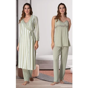 Effortt Kadın Lohusa Hamile Sabahlıklı Pijama Takımı 9034
