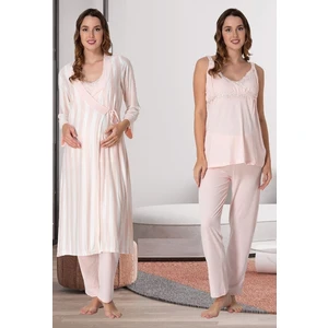 Effortt Kadın Lohusa Hamile Sabahlıklı Pijama Takımı 9034