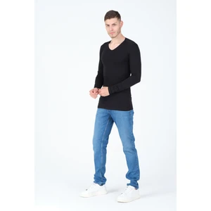The One Erkek V Yaka Likralı Basic T-Shirt