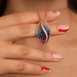 Ravza Gümüş 925 Ayar Gümüş Med Cezir Kolye