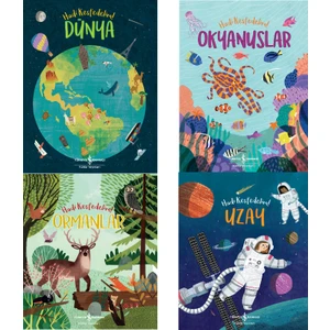 Hadi Keşfedelim Bilim Serisi 7-8-9 Yaş / Okyanuslar - Okyanuslar - Uzay - Dünya - 4 Kitap Set