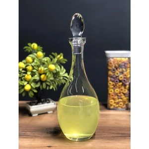 El Yapımı Cam Kapaklı Damla Şişe Karaf Sürahi 13 x 35 cm