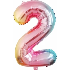 Parti Station Rakam Folyo Balon Gökkuşağı Rakam Balon Renkli Yaş Balon 76 cm Sayı Balon Uçan Balon Helyum Balon