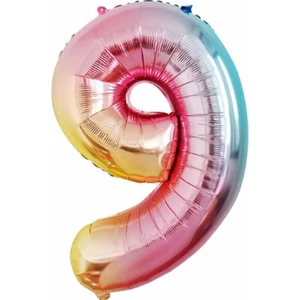 Parti Station Rakam Folyo Balon Gökkuşağı Rakam Balon Renkli Yaş Balon 76 cm Sayı Balon Uçan Balon Helyum Balon