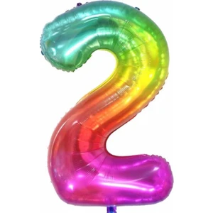 Parti Station Rakam Folyo Balon Gökkuşağı Rakam Balon Renkli Yaş Balon 76 cm Sayı Balon Uçan Balon Helyum Balon