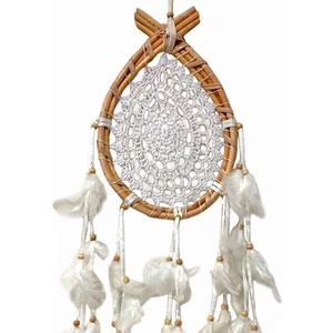 Boho Bazzar El Yapımı Örgülü Damla Rüya Kapanı/dream Catcher  28 cm