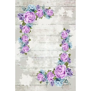 10 Post Online  yolluk Koridor Mor Gri Dijital Baskı Kaymaz Yuvarlak Oval Kesme Ince Yıkanabilir Halı