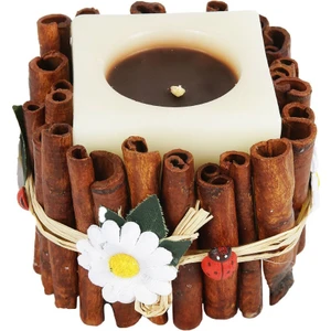 Boho Bazzar Tarçın Kabuklu Kare Mum  10*10CM