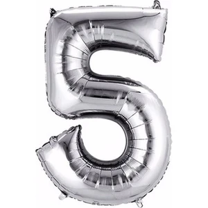 Parti Station Gümüş Rakam Folyo Balon Yaş Gümüş Balon 76 cm Sayı Balon Uçan Balon Helyum Balon
