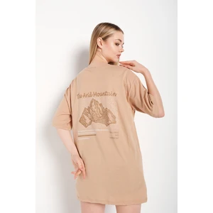 Kadın Arid Mountain Baskılı Oversize T-Shirt
