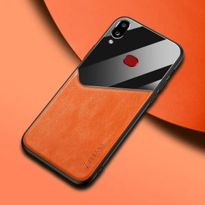Samsung Galaxy A10S Kılıf Zebana New Fashion Deri Kılıf Turuncu