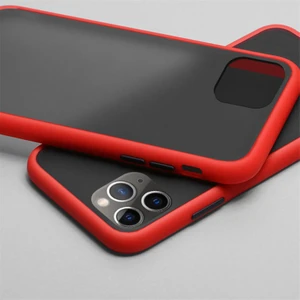 Apple iPhone 11 Pro Max Kılıf Zebana Stylish Silikon Kenar Kılıf Kırmızı