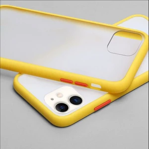 Apple iPhone 12 Mini Kılıf Zebana Stylish Silikon Kenar Kılıf Sarı