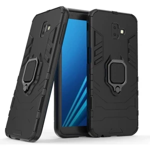 Samsung Galaxy J6 Plus Kılıf Verüs Yüzüklü Silikon Kenar Kılıf Siyah