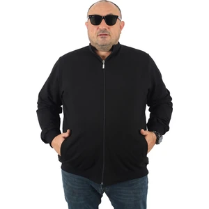 Moc Grande Mocgrande Büyük Beden Basic Mevsimlik Fermuarlı Sweatshirt 22750 Siyah