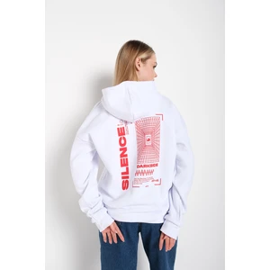 Kadın Silence Baskı Oversize Sweatshirt