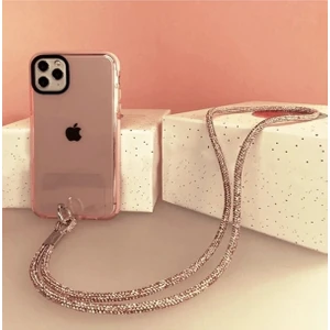 Trend Case Swarovski Taşlı Janjanlı Rose Gold Telefon Boyun Askısı Rose Gold Taşlı Boyun Ipi
