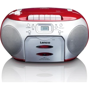 SCD-420 Rd - Taşınabilir Fm Radyo CD Kaset Çalar Kırmızı Gümüş