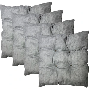 Vip Home Concept Dekoratif Pofidik Puf Sandalye Minderi  Kare 35X35X7 Cm-Gri(4 Adet)