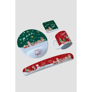 Happy New Year G Mousepad, Kupa, Altlık ve Klavye Pedi Seti