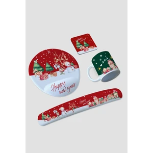 Happy New Year R Mousepad, Kupa, Altlık ve Klavye Pedi Seti