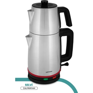 Selvi 2200 Watt Çift Isıtıcılı Paslanmaz Çelik Çay Makinesi ve Su Isıtıcısı