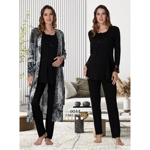 Effortt Kadın Lohusa Hamile Sabahlıklı Pijama Takımı 9044