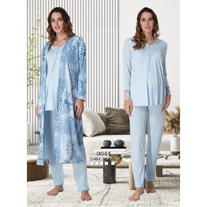 Effortt Kadın Lohusa Hamile Sabahlıklı Pijama Takımı 9044