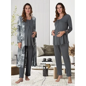 Effortt Kadın Lohusa Hamile Sabahlıklı Pijama Takımı 9044